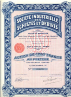 INDUSTRIELLE Des SCHISTES Et DÉRIVÉS; Action - Mines