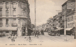 KO 5 -(80) AMIENS - RUE DE NOYON - TRAMWAY - BELFORT HOTEL - 2 SCANS - Amiens