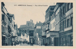 KO 5 -(80) ABBEVILLE - RUE ALFRED CENDRE - COMMERCES - 2 SCANS - Abbeville