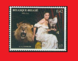 Belgium 2000, Yv. 2929, Art Contemporain, Lion / Coq , Rooster Hahn Gallo MNH ** - Otros & Sin Clasificación