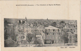 KO 7-(80) MONTDIDIER - VUE GENERALE ET EGLISE SAINT PIERRE  - 2 SCANS - Montdidier