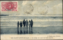 CPA Saint Louis Senegal, Der Strand An Einem Fluttag - Sénégal