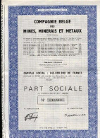 Compagnie Belge Des MINES, MINERAIS Et MÉTAUX - Bergbau