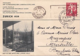 ENTIER  10  C       CARTE POSTALE DE L EXPOSITION NATIONALE SUISSE  ZURICH 1939 - Postwaardestukken