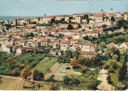 KO 14-(82) LAUZERTE - VUE PANORAMIQUE AERIENNE - CARTE COULEURS - 2 SCANS - Lauzerte