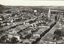 KO 14-(82) BEAUMONT DE LOMAGNE - VUE GENERALE AERIENNE ET L' EGLISE - 2 SCANS - Beaumont De Lomagne