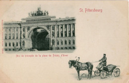 Horse & Cart St Petersburg Arc De Triomphe Moscow Russia Postcard - Russia