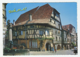 {91799} 68 Haut Rhin Riquewihr , Vieilles Maisons Et Fontaine De La Sinne , Près Du Dolder ; Animée - Riquewihr