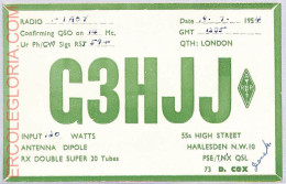 Ad9107 - GREAT BRITAIN - RADIO FREQUENCY CARD - England - London - 1954 - Radio