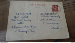 Entier Postal Iris 80c Sans Les Mentions Expediteur Et Destinataire Rajoutés Manuellement - 1941 ............. G-69 - Autres & Non Classés