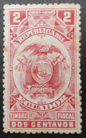 Ecuador 1897 1898 (2) Coat Of Arms Fiscal Stamp - Equateur