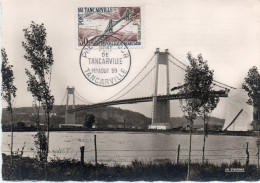 Cartes Maxi  1959 Premier Jour: Pont De Tancarville - 1950-1959