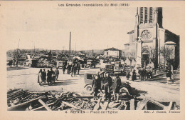 KO 20-(82) REYNIES - INONDATIONS DU MIDI 1930 - PLACE DE L' EGLISE - POPULATION ET DECOMBRES - 2 SCANS - Overstromingen