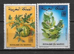 1988 - N° 1052 à 1053 * MH - Fleurs - Marokko (1956-...)