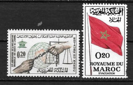 1963 - N° 469 à 470** MNH - 15 Ans Déclaration Droits De L'homme - Evacuation Des Forces étrangères - Marocco (1956-...)