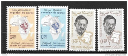 1962 - N° 427 à 430* MH - Anniversaire De La Charte De Casablanca - Anniversaire De La Mort De Patrce Lumumba - Marruecos (1956-...)