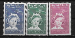 1959 - N° 393 à 395** MNH - Semaine De L'enfance - Marruecos (1956-...)