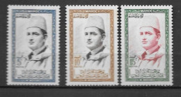 1956 - N° 362 à 364**MNH - Roi Mohammed V - Marruecos (1956-...)