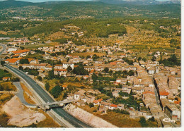 KO 24-(83) TRANS EN PROVENCE - VUE GENERALE AERIENNE - CARTE COULEURS - 2 SCANS - Autres & Non Classés