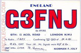 Ad9112 - GREAT BRITAIN - RADIO FREQUENCY CARD - England - London - 1950 - Radio