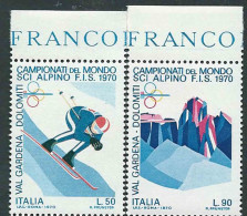 Italia 1970; Campionati Mondiali Di Sci Alpino, Serie Completa Di Bordo Superiore, - 1961-70: Mint/hinged