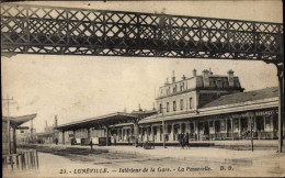 CPA Lunéville Meurthe Et Moselle, Bahnhof, Fußgängerbrücke - Autres & Non Classés