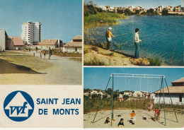 LE 3-(85) SAINT JEAN DE MONTS - VILLAGE VACANCES FAMILLES - CARTE MULTIVUES COULEURS - 2 SCANS - Saint Jean De Monts
