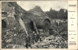 CPA Genf Schweiz, Explosion In Der Fabrik Am 23. August 1909 - Altri & Non Classificati