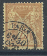 Lot N°82863   N°92, Oblitéré Cachet à Date De PARIS - 1876-1898 Sage (Tipo II)