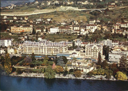 12606764 Montreux VD Fliegeraufnahme Hotel Palace Et Pavillon Des Sports Montreu - Sonstige & Ohne Zuordnung