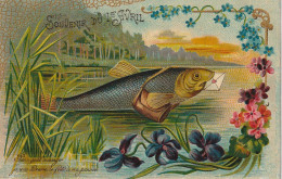 LE 6- SOUVENIR DU 1er AVRIL -" PAR CE GENTIL MESSAGER .."-  CARTE GAUFREE FANTAISIE  -  POISSON FACTEUR - 2 SCANS - 1° Aprile (pesce Di Aprile)