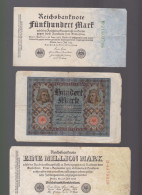 3 Billets  Allemagne  Eine Million Mark  Ect - Altri & Non Classificati