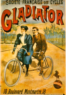 CPM- Affiche Publicité Cycles "GLADIATOR" Tamdem Couple Belle époque ** TBE - Reclame