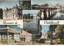 LE 7-(86) SOUVENIR DE CHATELLERAULT - CARTE MULTIVUES COULEURS - 2 SCANS  - Chatellerault