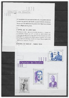 France 2020 Bloc F5446 Neuf De Gaulle Avec Notice Tirage 40 000 - Mint/Hinged