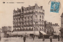 LE 12-(87) LIMOGES - " CENTRAL HOTEL " - CREDIT LYONNAIS - ANIMATION - 2 SCANS - Limoges