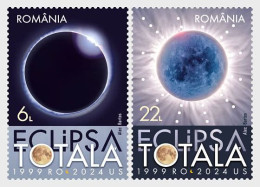 ROMANIA 2024: TOTAL SOLAR ECLIPSE 2 Unused Stamps - Registered Shipping! - Unused Stamps