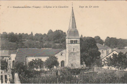 LE 14-(88) CONTREXEVILLE - L' EGLISE ET LE CIMETIERE - TOUR DU XIe SIECLE - 2 SCANS - Contrexeville