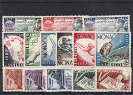 TIMBRES MONACO  . ANNEE 1952/53   N° 383 à 396. NEUF ** - Unused Stamps