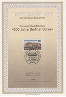 Germany Deutschland 1985-7 300 Jahre Berliner Borse, Canceled In Berlin - 1981-1990