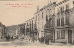 LE 16-(88) GUERRE 1914 - RAON L' ETAPE INCENDIE PAR LES ALLEMANDS - HOTEL DE LA BELLE VALLEE - 2 SCANS - Raon L'Etape