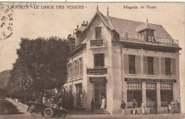 LE 17 -(88) SOCIETE LE LINGE DES VOSGES - MAGASIN DE VENTE - ANIMATION - CARTE COMMERCIALE  - 2 SCANS - Gerardmer