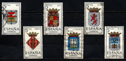 SPAGNA - 1964 - STEMMI DELLE PROVINCE SPAGNOLE: IFNI, JAEN, LEON, LERIDA, LOGRONO, LUGO - USATI - Usados