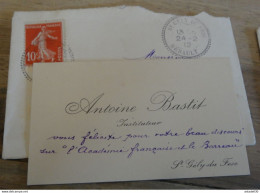 Carte De Visite De Antoine BASTIT, SAINT GELY DU FESC - 1912  ........PHI ........ E1-144a - Tarjetas De Visita