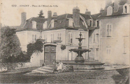 LE 19 -(89) JOIGNY - PLACE DE L' HOTEL DE VILLE - ENFANTS PRES DE LA FONTAINE  - 2 SCANS - Joigny