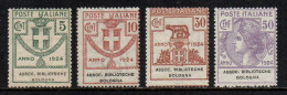 Regno 1924 - Enti Parastatali - Ass. Biblioteche Bologna - Nuovi MNH**/MVLH* (Descrizione) - Nuovi