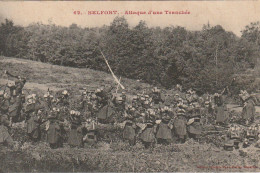 LE 22 -(90) BELFORT - ATTAQUE D' UNE TRANCHEE - SOLDATS AVEC LEUR BARDA - 2 SCANS - Belfort - Ville