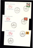 I-220-ITALIA, 3 FDC Con Recapito Autorizzato,Segnatasse,franc. 750 Lire Serie Castelli,annullo Torino Mole Antonelliana - Abarten Und Kuriositäten