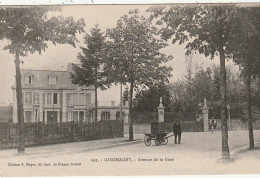 LE 22-(90)  GIROMAGNY - AVENUE DE LA GARE - ANIMATION - CARRIOLE A MAIN - 2 SCANS  - Giromagny