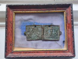 RUSSIE - Petite Icone De Voyage En Bronze - Religious Art